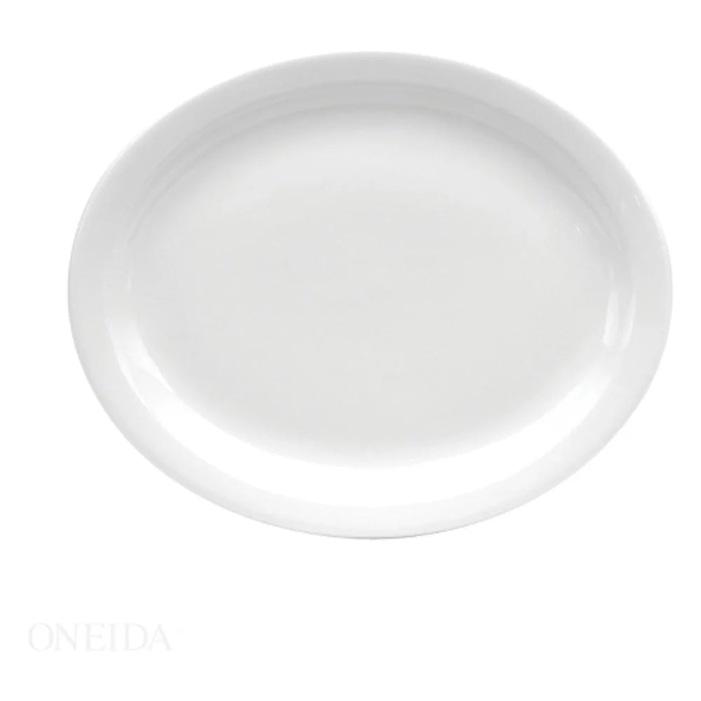 Oneida 13.25 Inch Buffalo Cream White Narrow Rim Platter — 1 Per Case