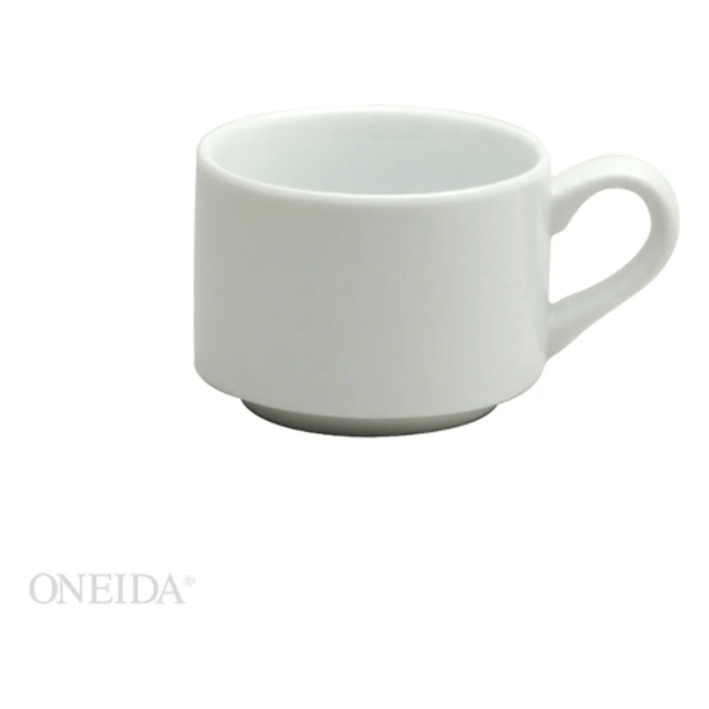 Buffalo Bright White Undecorated Rolled Edge Stacking Cup, 7 1/2 Ounce — 1 Per Case