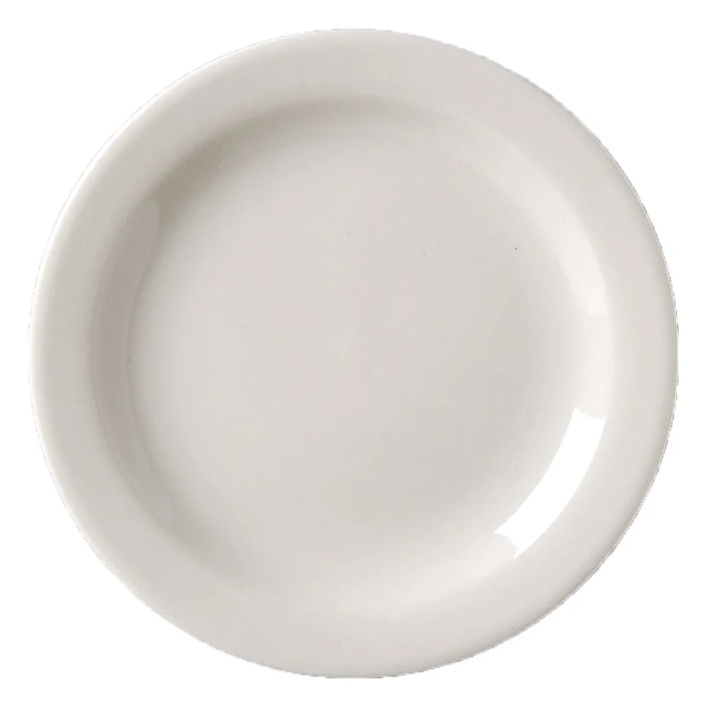 Vertex Vistar Collection American White Narrow Rim 7 1/4 Inch Plate — 1 Per Case