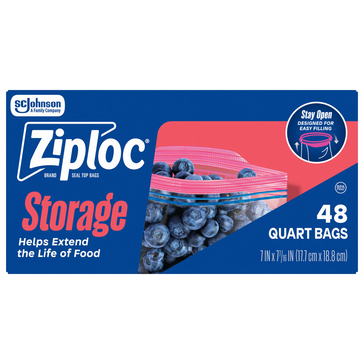 Ziploc Suso Storage Quart, 15 ct — 9 Per Case