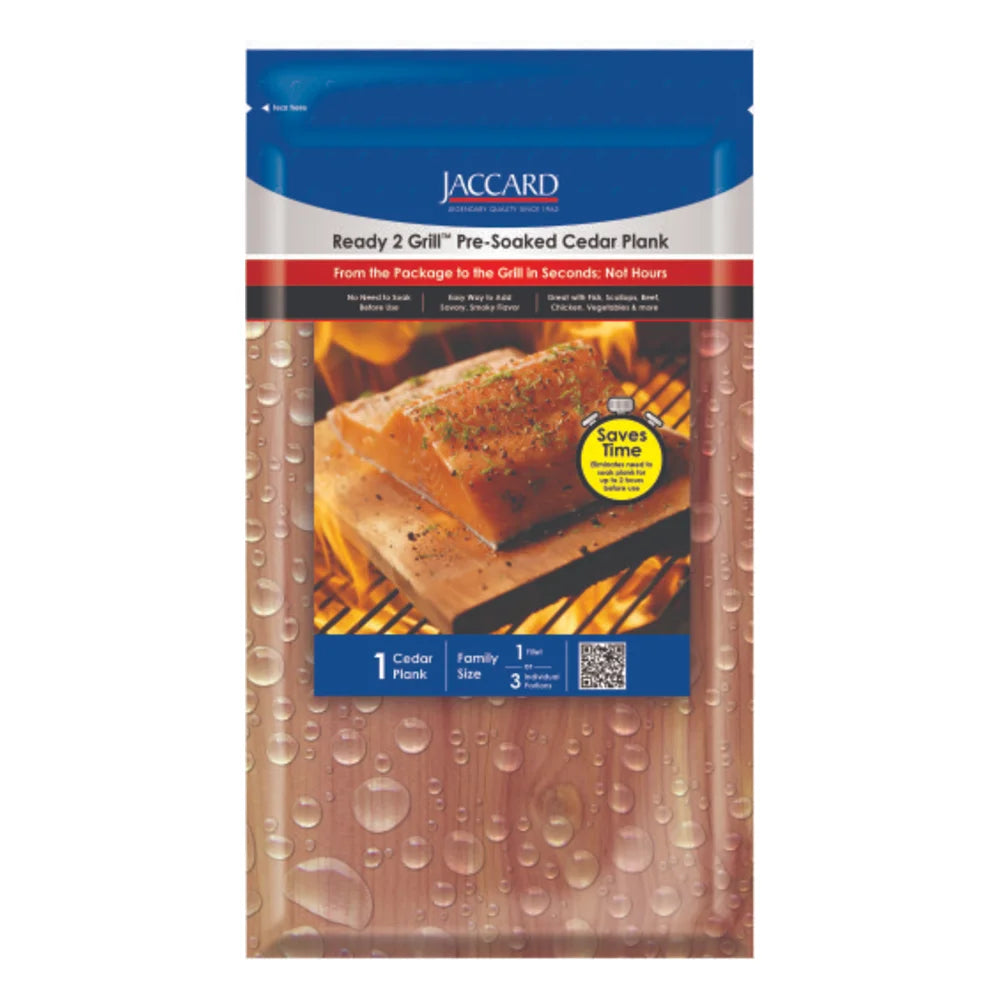 Jaccard Ready To Grill Pre-Soak Cedar Planks, 11X5.5" — 1 Per Case