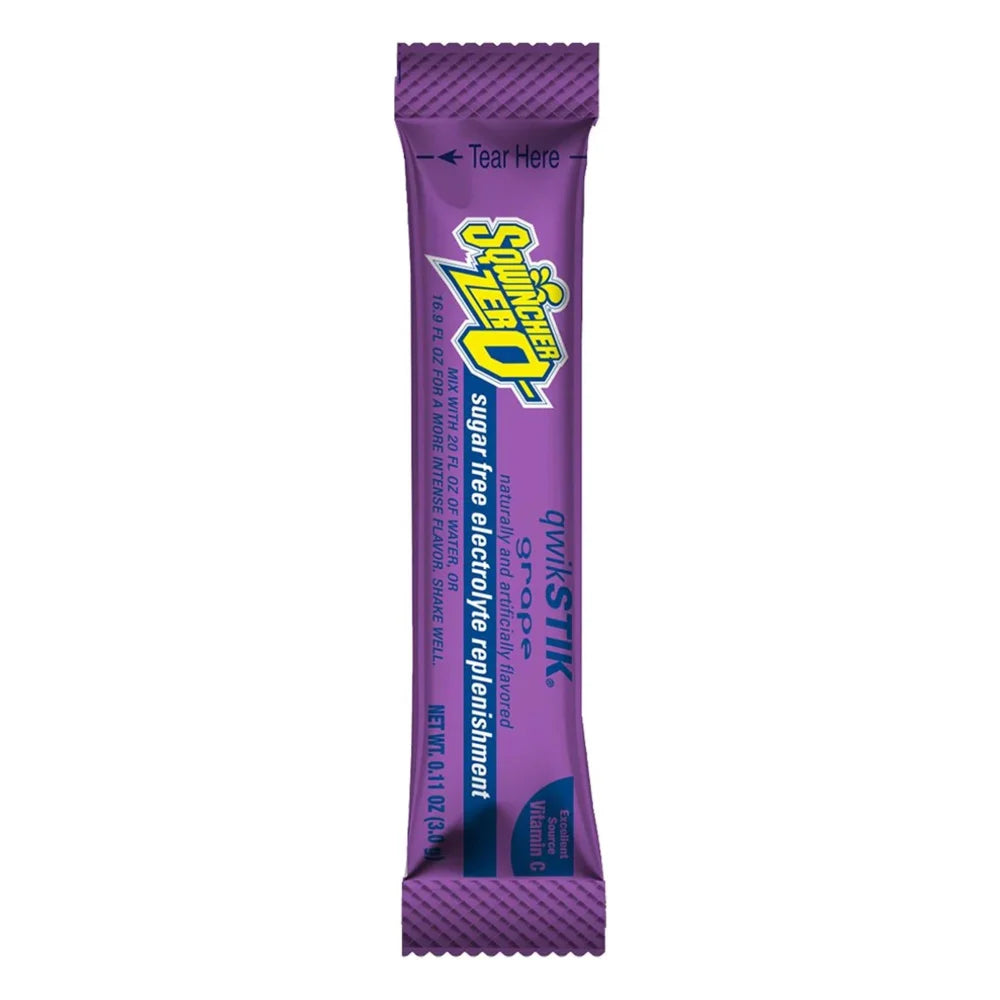 Sqwincher Qwik Stick Grape Electrolyte Powder Packets, 0.11 Ounce — 500 Per Case