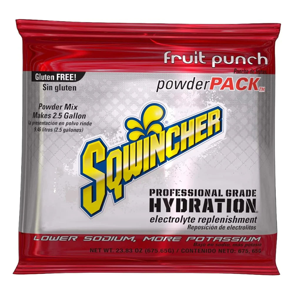 Sqwincher Fruit Punch Instant Drink Powder Mix Electrolytes, 23.83 Ounce — 32 Per Case