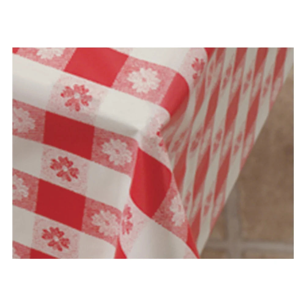 Hoffmaster Table Cover Plastic Red Gingham Banquet 100 Foot Roll — 1 Per Case