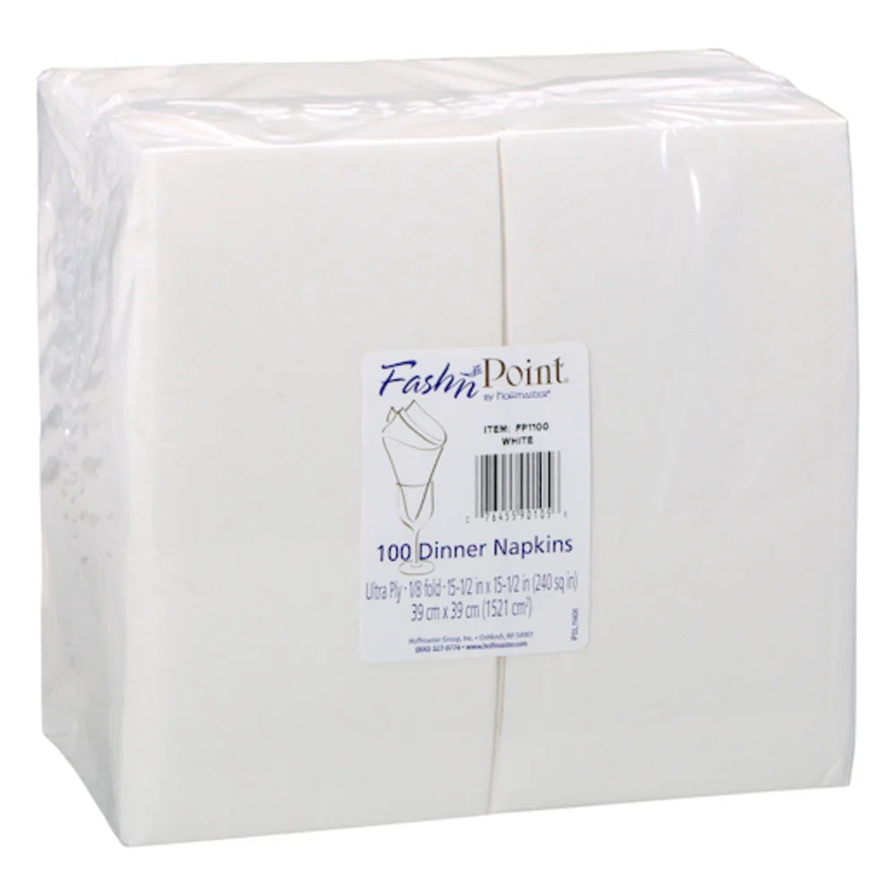 Hoffmaster Fashnpoint 15.5 Inch X 15.5 Ultra Ply 1/8 Fold Paper White Dinner Napkin, 100 Each — 8 Per Case
