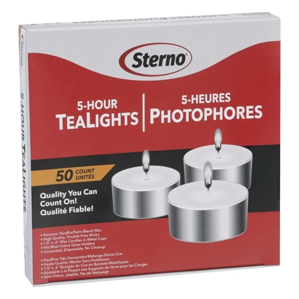 SternoCandleLamp 5 Hour Wax Tealight Candle, 1 Count — 500 Per Case