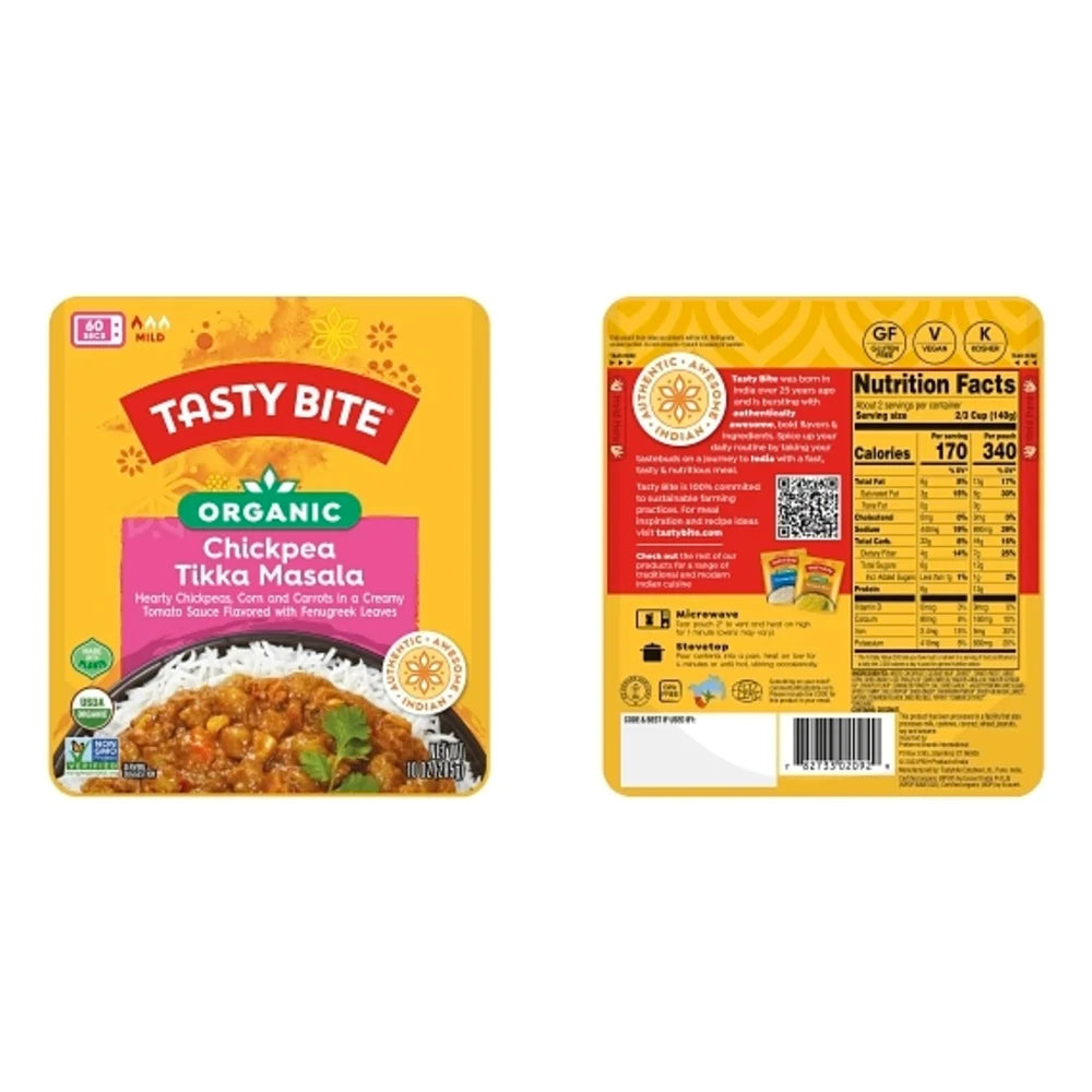 Tasty Bite Organic Chickpea Tikka Masala, 10 Ounce — 48 Per Case