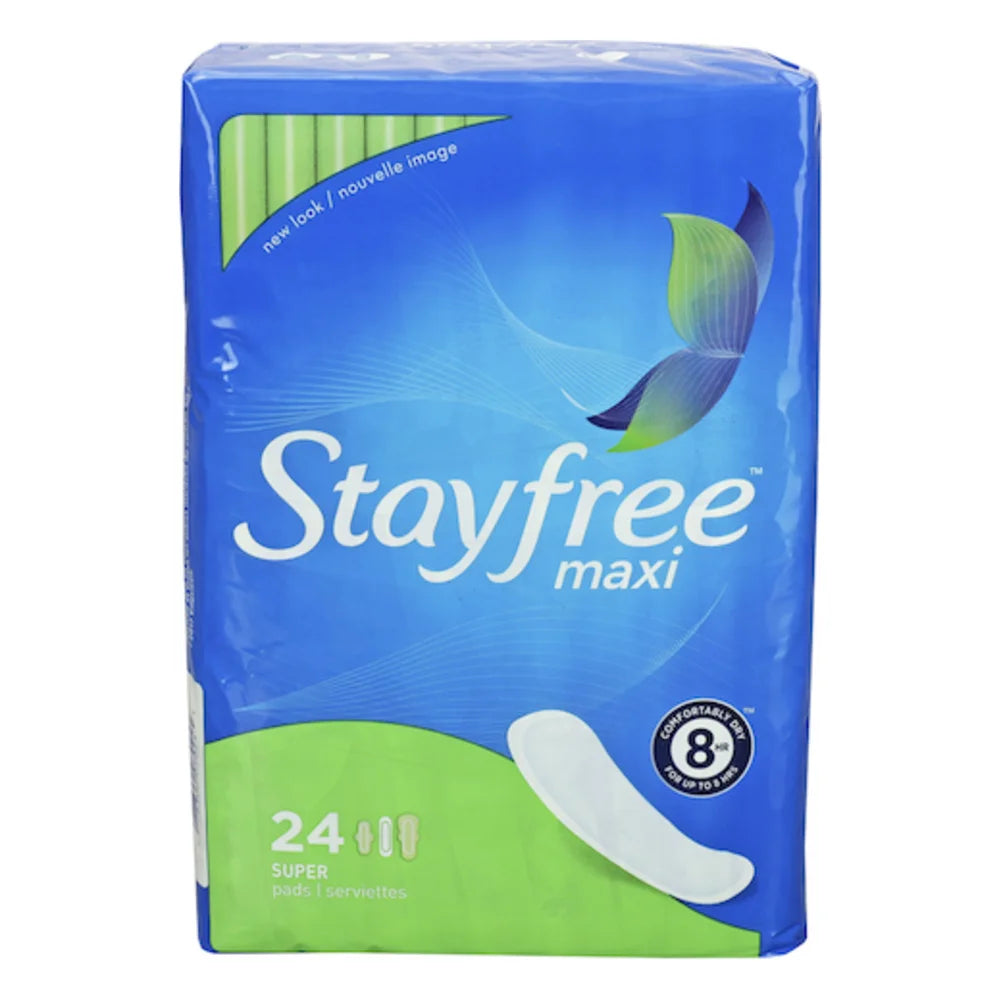Stayfree Maxi Pads Super, 24 Count — 6 Per Case