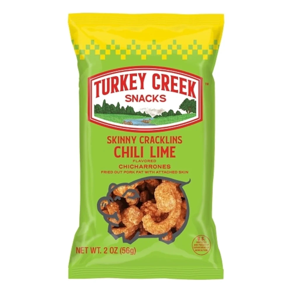 Turkey Creek Snacks Box Of Skinny Chili Lime Cracklins, 2 Ounce — 12 Per Case