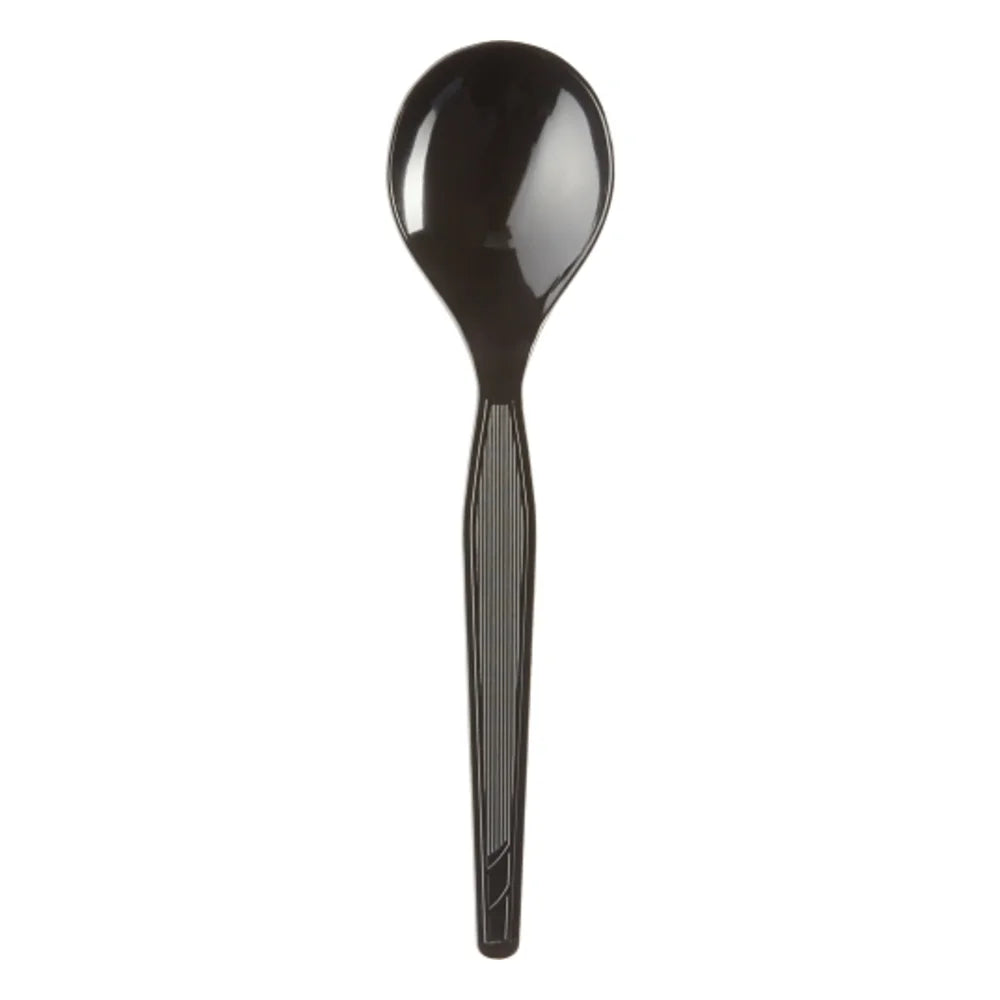 Dixie Heavy Weight Polystyrene Black Soup Spoon, 1000 Count — 1 Per Case