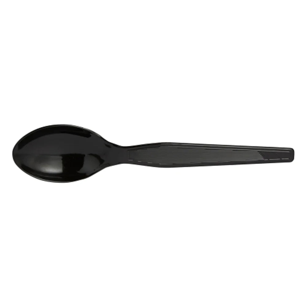 Dixie GP Pro Heavy Weight Polystyrene Plastic Black Teaspoon, 1000 Count — 96 Per Case