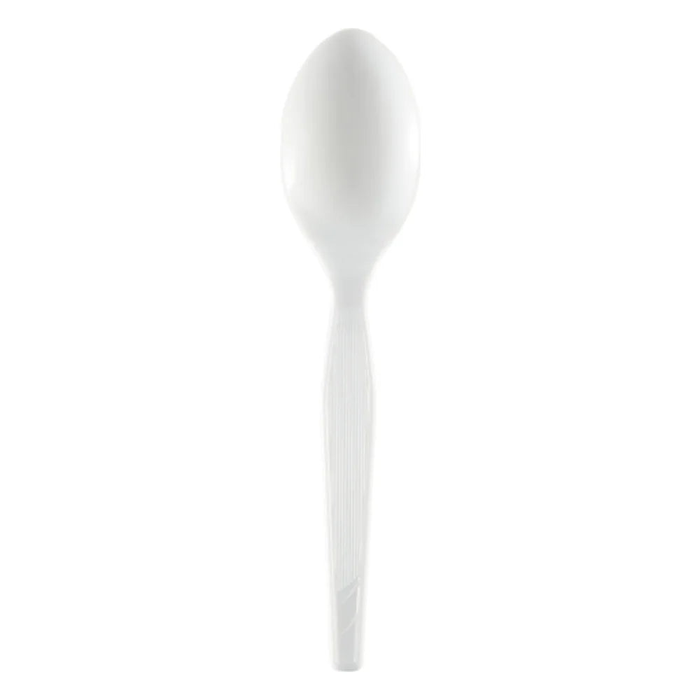 Dixie Medium Weight Polystyrene White Teaspoon, 1000 Count — 96 Per Case