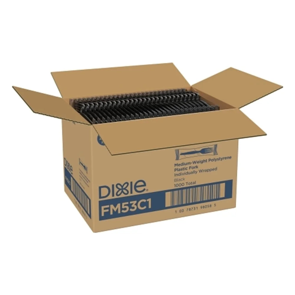 Dixie Disposable Plastic Forks, 1000 Count — 1 Per Case