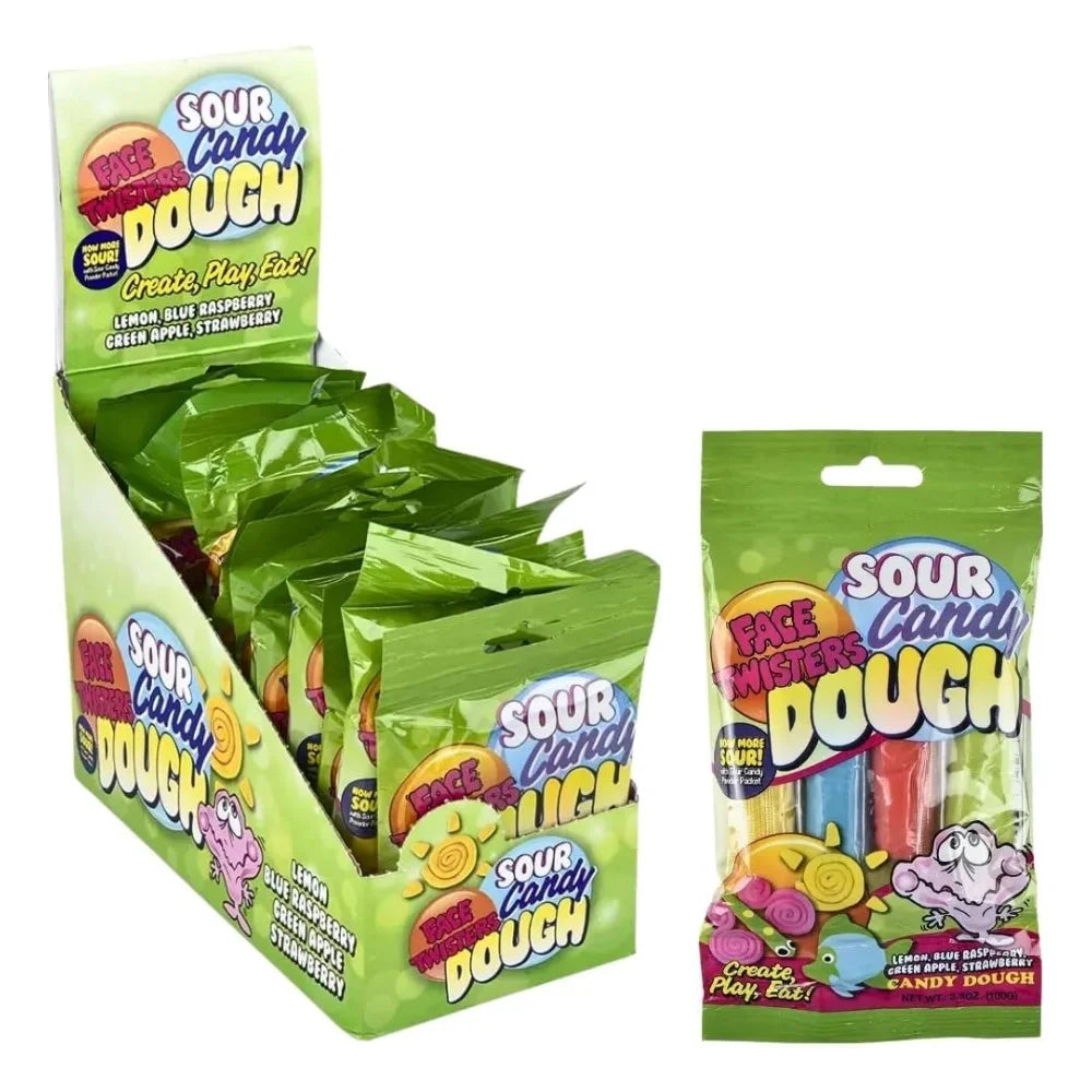 Face Twisters Sour Candy Dough, 3.5 Ounce — 12 Per Case