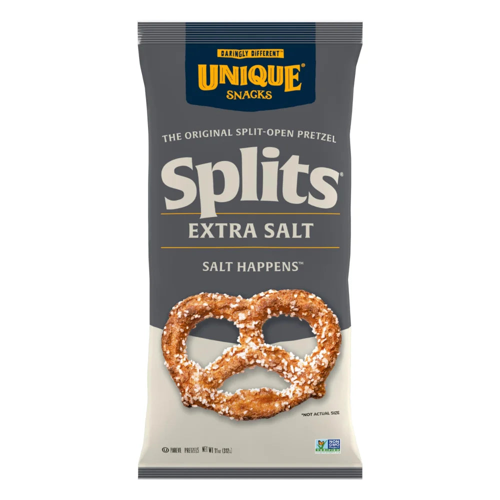 Unique Pretzel Bakery Extra Salt Splits, 11 Ounce — 12 Per Case