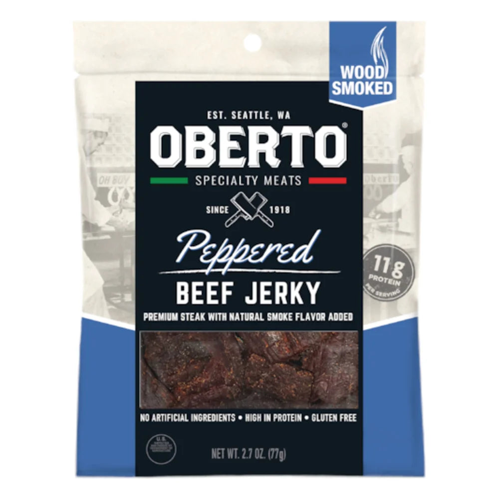 Oberto Peppered Beef Jerky, 2.7 Ounce — 8 Per Case