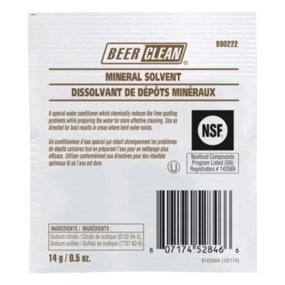 Diversey Solvent Beer Clean Mineral Powder, 0.5 Ounce — 100 Per Case