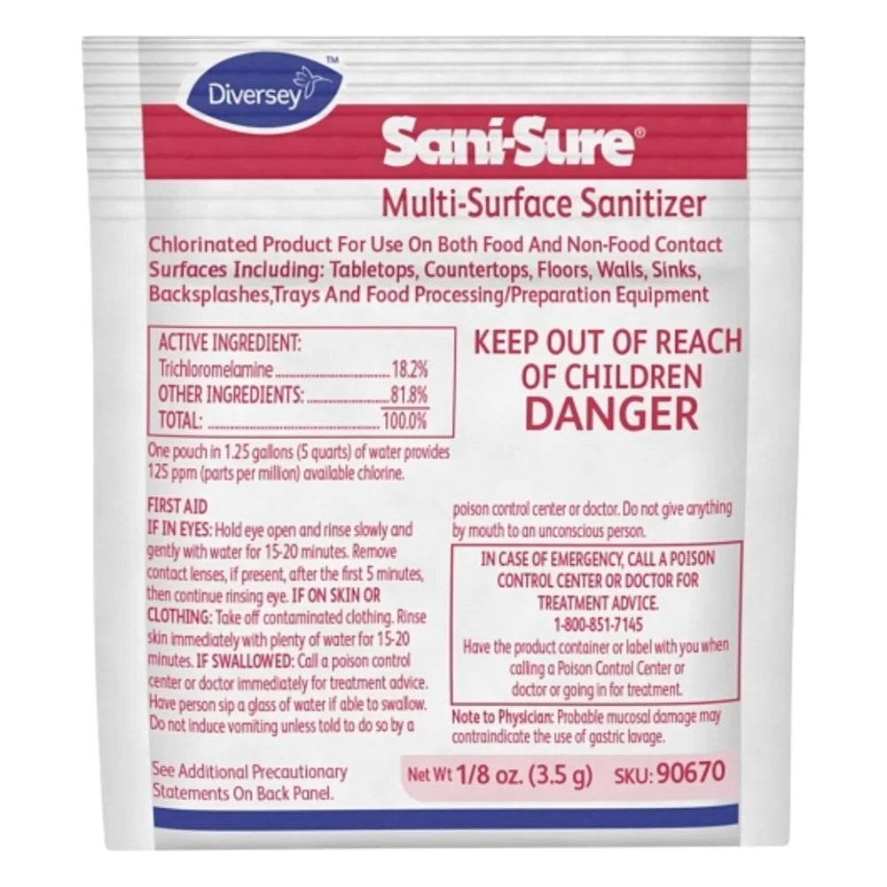 Diversey Sanitizer Sani-Sure Powder — 100 Per Case