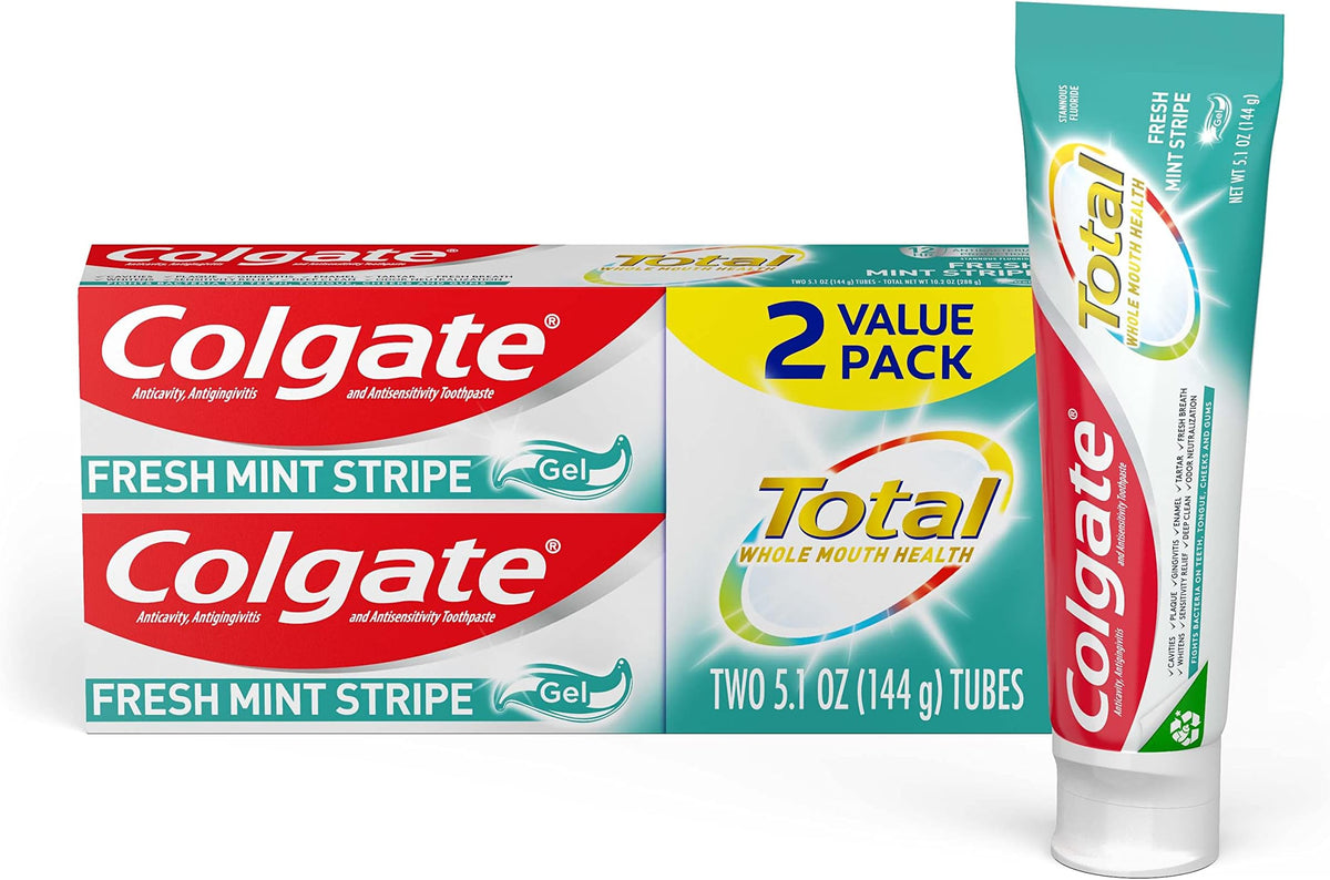 Colgate Total Mint Stripe Toothpaste, 5.1 oz — 24 Per Case