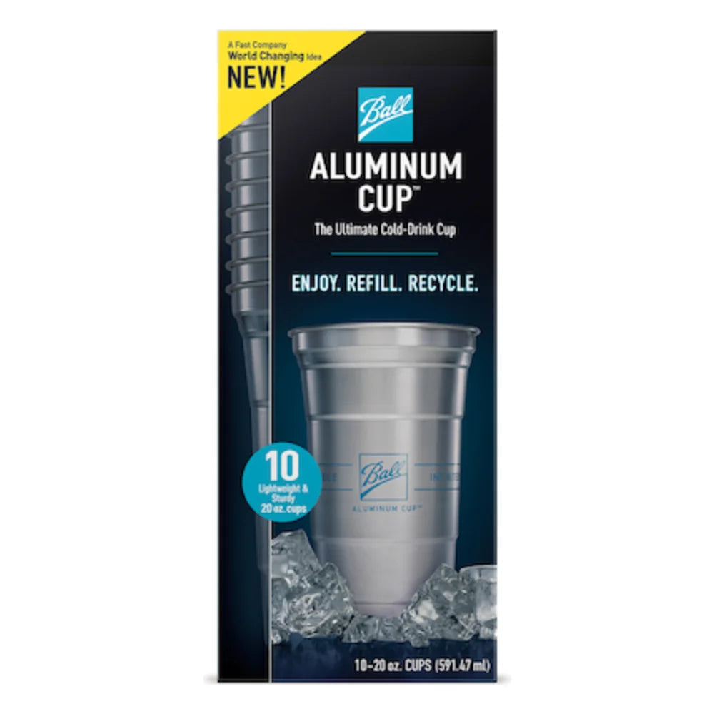 Top Cup Aluminum Ball Logo Cup, 20 Ounce — 10 Per Case