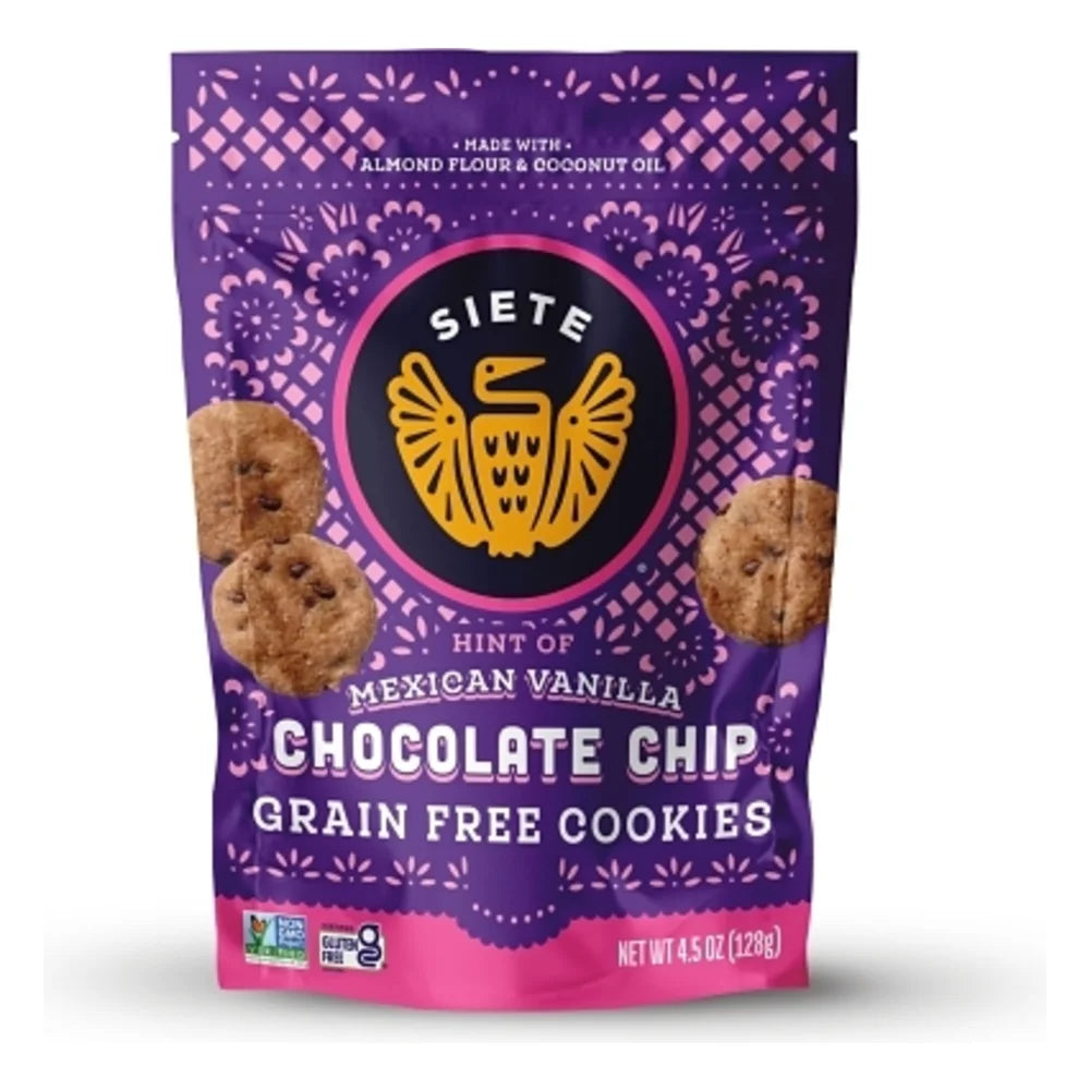 Siete Hint Of Mexican Vanilla Chocolate Chip Cookies, 4.5 Ounce — 10 Per Case