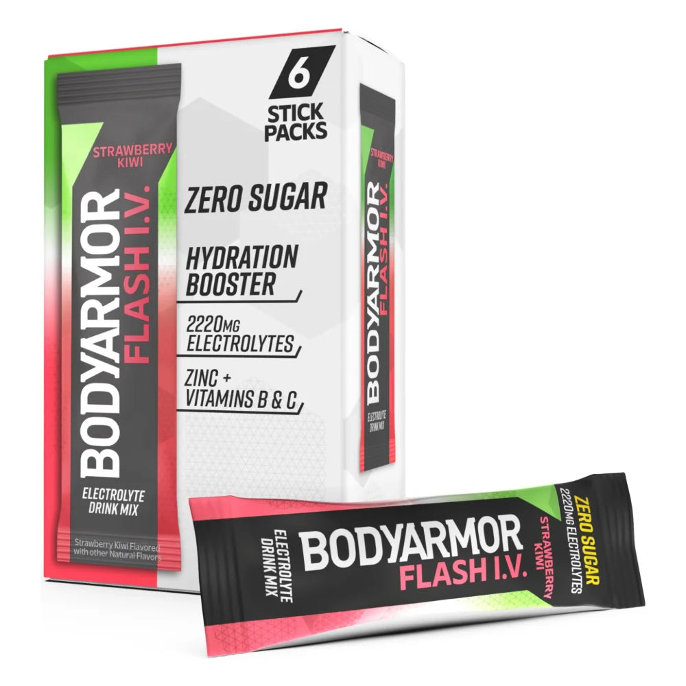 Bodyarmor Flash I.V. Strawberry Kiwi Pouches, 0.25 Ounce — 72 Per Case