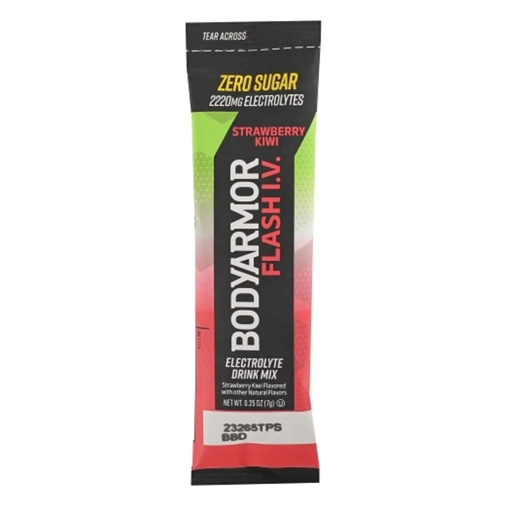 Bodyarmor Flash I.V. Strawberry Kiwi Pouches, 0.25 Ounce — 48 Per Case