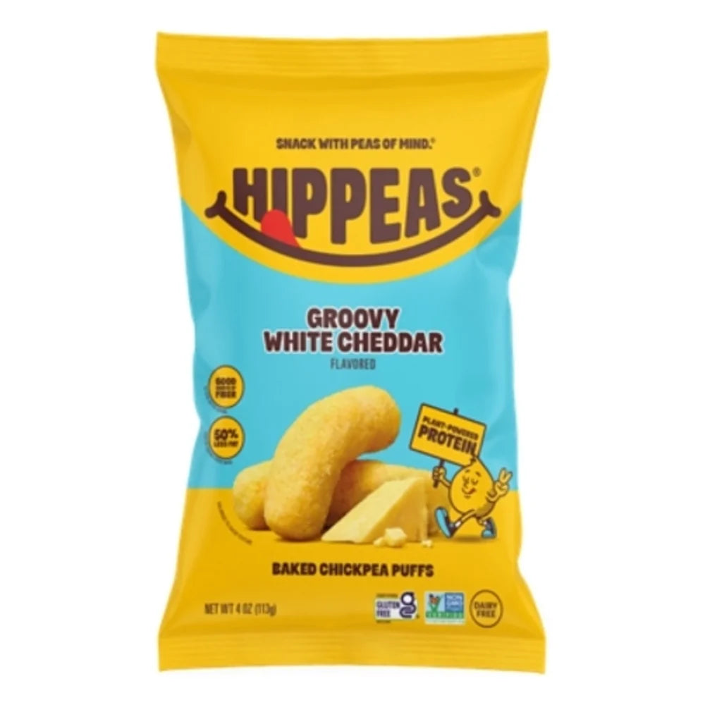 Hippeas Groovy White Cheddar Non-Gmo Chickpea Puffs, 4 Ounce — 6 Per Case