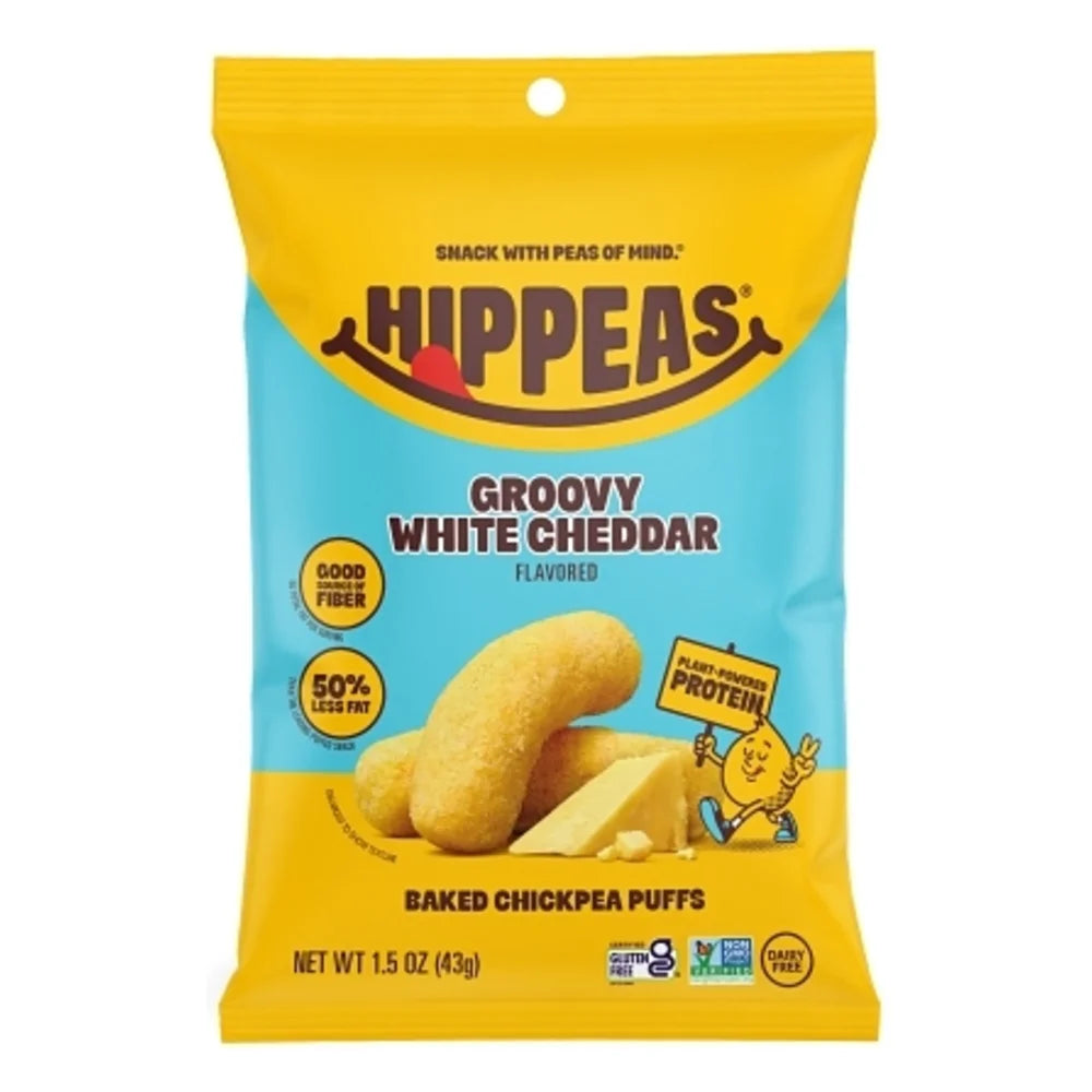 Hippeas Groovy White Cheddar Chickpea Puffs, 1.5 Ounce — 6 Per Case