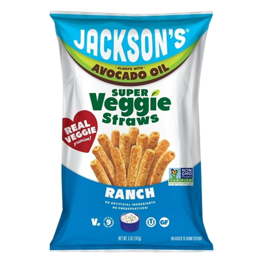 Jackson's Ranch Flavored Super Veggie Straws In Avocado Oil, 5 Ounce — 12 Per Case