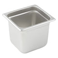 Winco Sixth Size 6 Inch 23 Ga Anti-Jam Stainless Steel Steam Pan — 1 Per Case