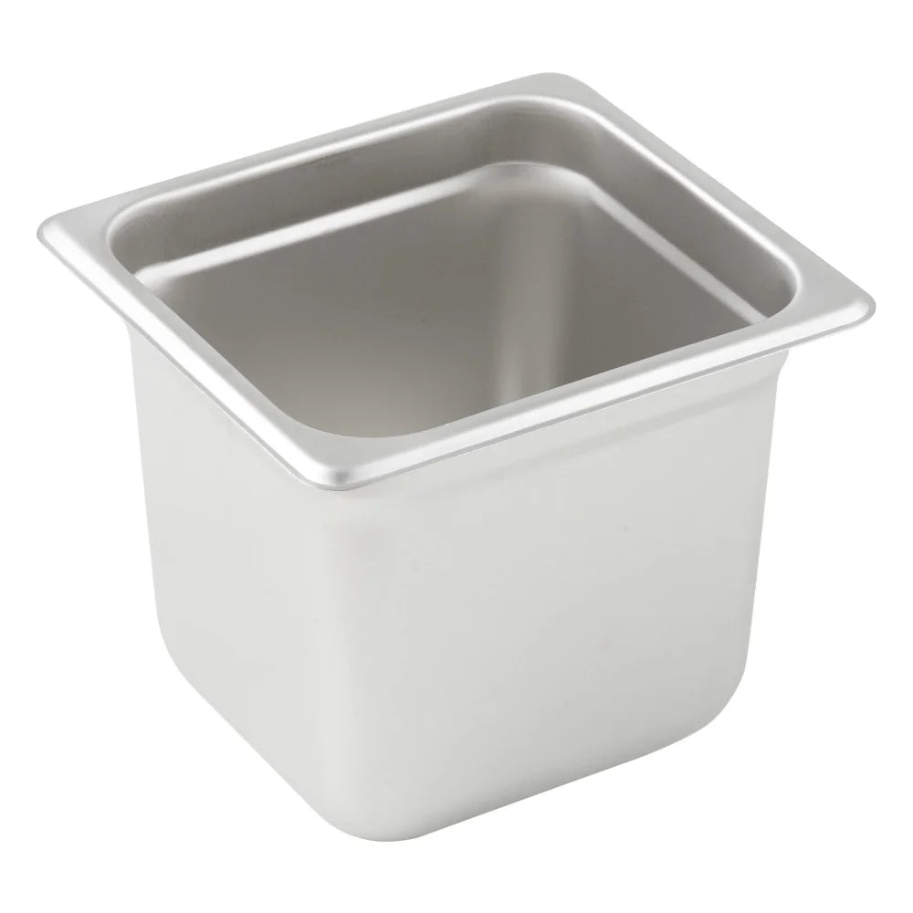 Winco Sixth Size 6 Inch 23 Ga Anti-Jam Stainless Steel Steam Pan — 1 Per Case