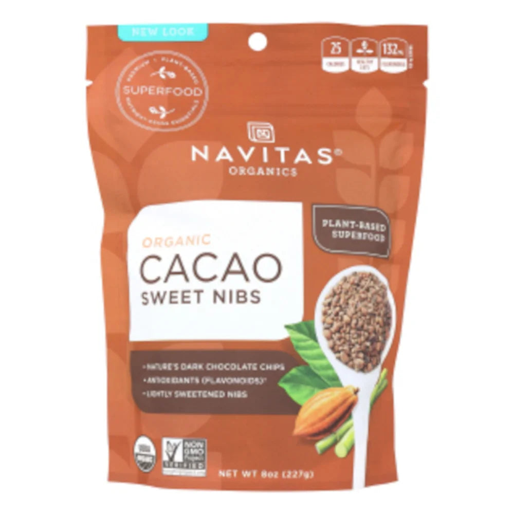 Navitas Organics Organic Cacao Sweet Nibs, 8 Ounce — 6 Per Case