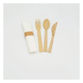 VerTerra Bamboo Cutlery Kit - Fork, Knife Spoon, Napkin — 200 Per Case
