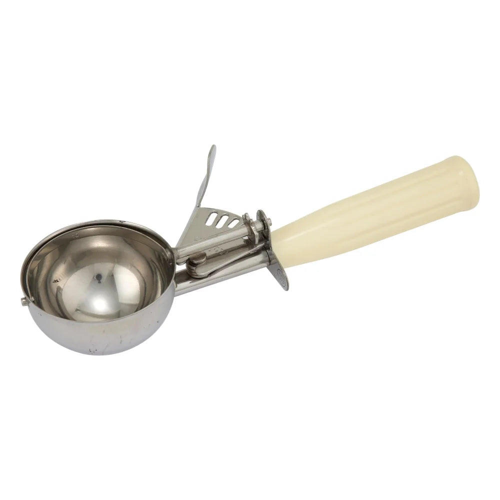 Winco Size 10 Ivory Plastic Ice Cream Disher, 3.75 Ounce — 1 Per Case