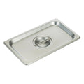 Winco Stainless Steel Solid Steam Pan Cover, 1/4 Size — 1 Per Case
