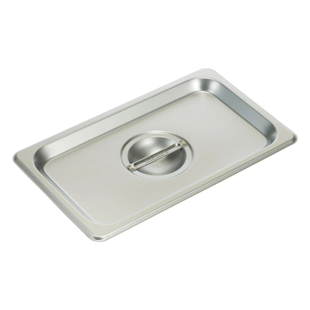 Winco Stainless Steel Solid Steam Pan Cover, 1/4 Size — 1 Per Case