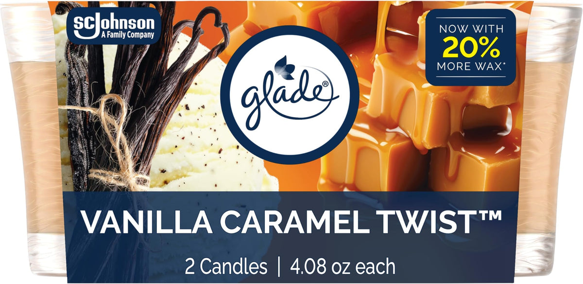 Glade Candle - Vanilla Caramel, 3.4 oz — 6 Per Case