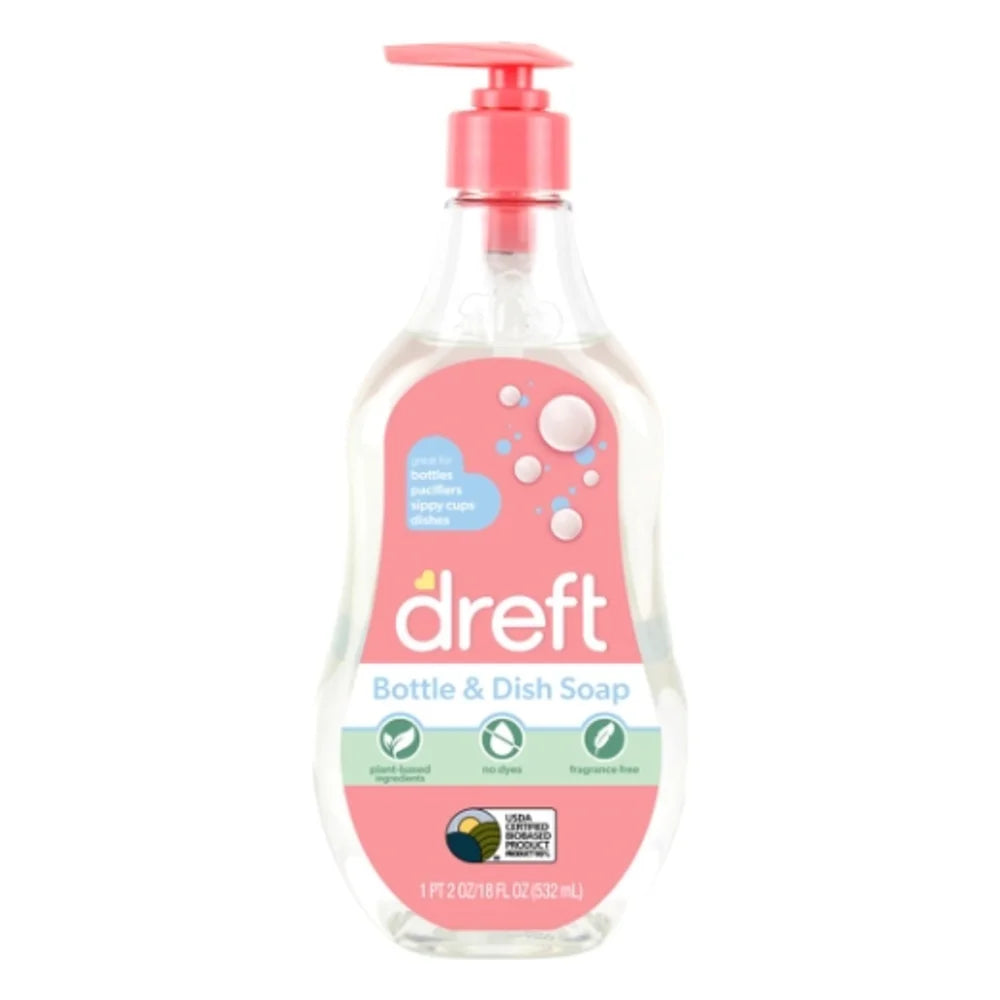 Dreft Dish & Bottle Soap, 18 Fluid Ounce — 4 Per Case