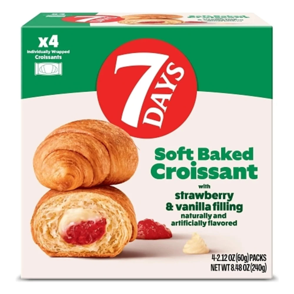 7Days Strawberry & Vanilla Croissant Multipack, 8.48 Ounce — 4 Per Case