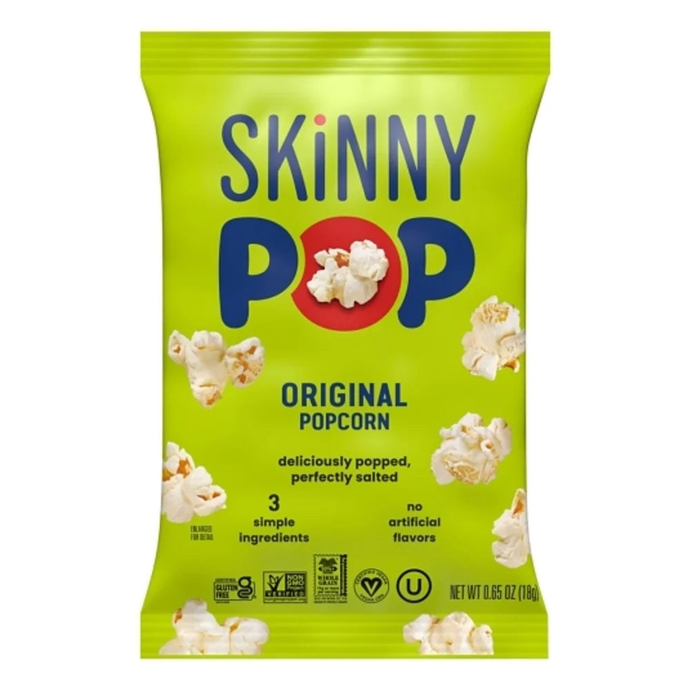 SkinnyPop Original Flavored Popcorn Bag, 0.65 Ounce — 30 Per Case