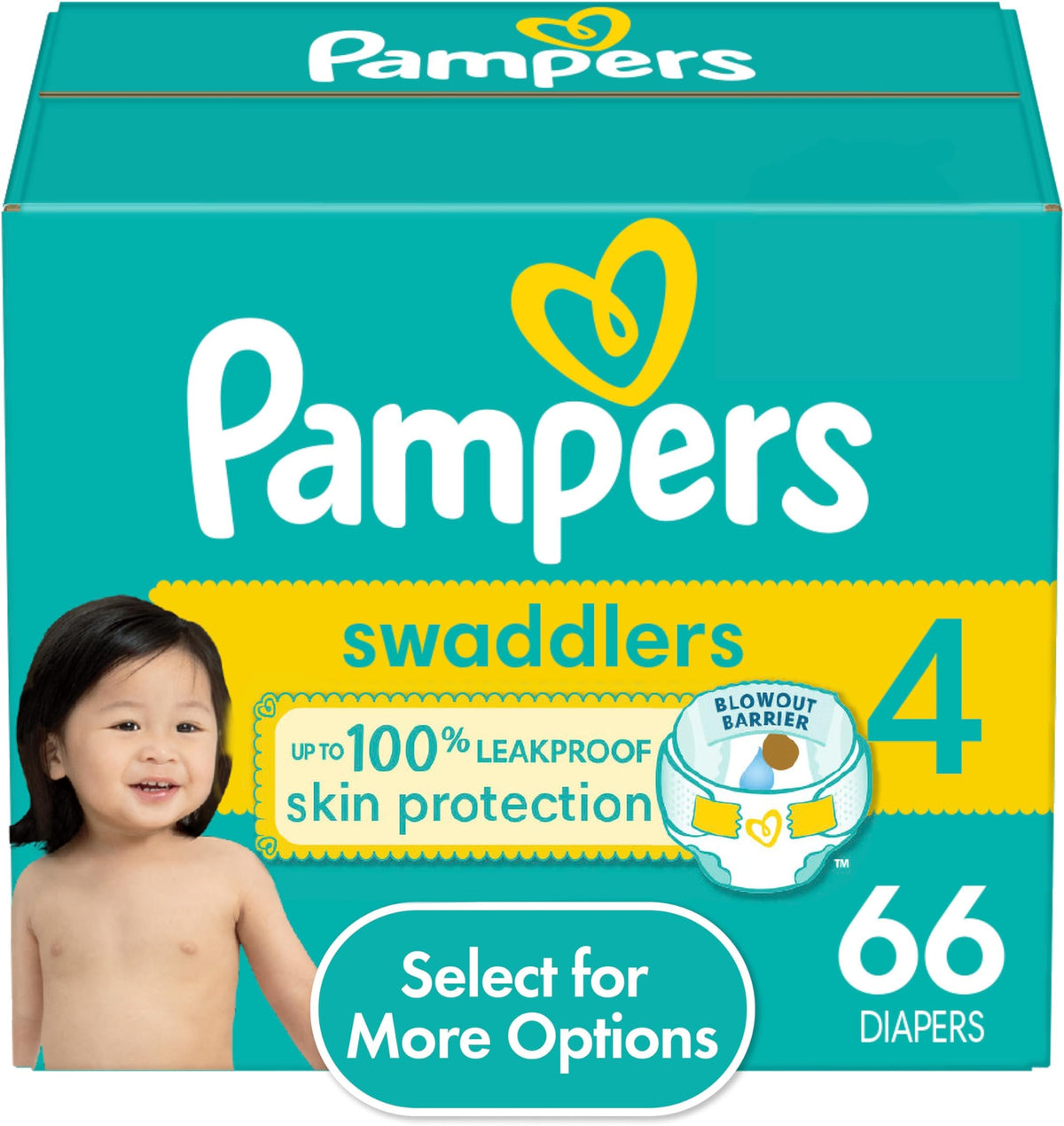 Pampers Swaddlers Size 4 Super Pack, 66 ct — 1 Per Case