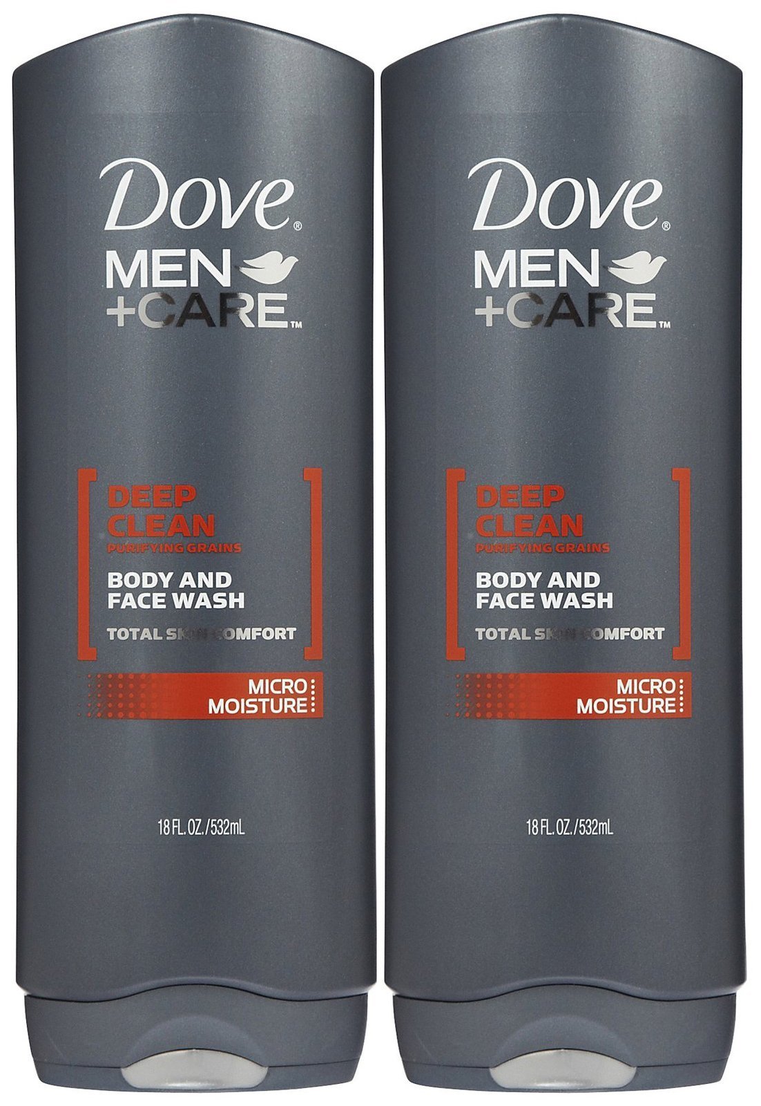 Dove Men+Care Body & Face Wash Deep Clean (18 oz, Pack of 2)/4pk