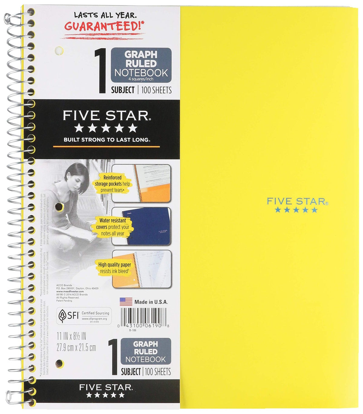Five Star Notebook (100 Sheets)/6pk