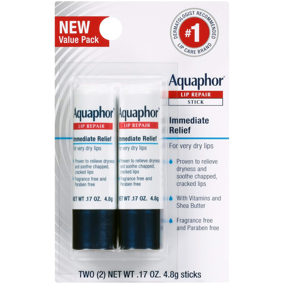 Aquaphor Lip Repair, 0.17 oz, 2 Pack — 48 Per Case