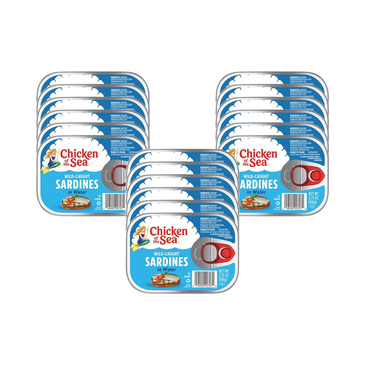 Chicken Of The Sea Sardines In Water, 3.75 Ounce — 18 Per Case