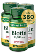 Nature's Bounty Biotin, 10,000 mcg (120 Count, 3 Pack)/24pk