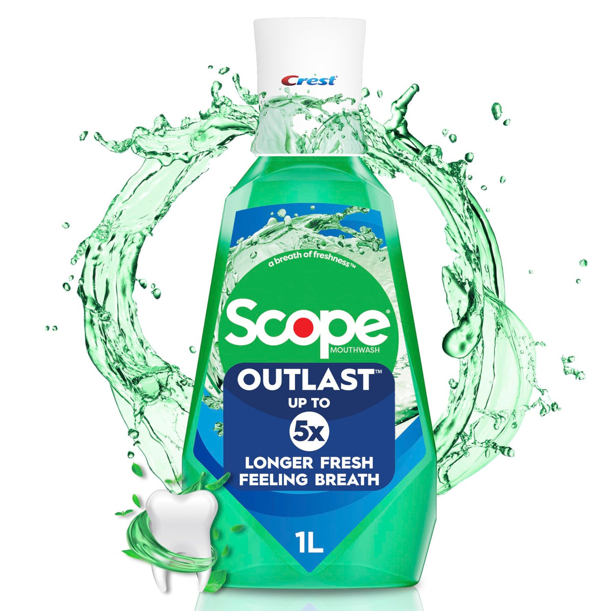 Crest Scope Mouthwash, Outlast Mint (1 L)/6pk