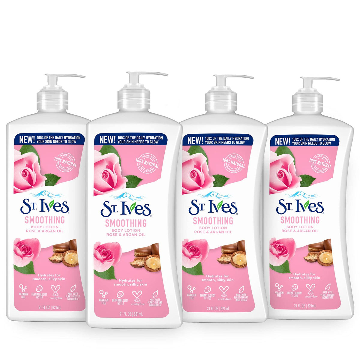 St. Ives Hand & Body Lotion Rose & Argan Oil (21 oz, 4-pack)/4pk