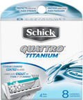EDGEWELL PERSON Schick Quattro Titanium Refills, 6+2 Count — 72 Per Case
